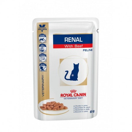 FELINE RENAL BEEF 12X85G SOBRES