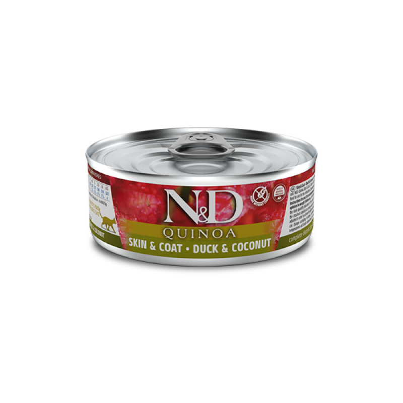 N&D QUINOA CAT SKIN&COAT PATO 12X80G FARMINA NUZOA Crecemos para