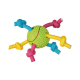 JUGUETE TENNIS DE GOMA CON CUERDA TRICOLOR 6CM 3UD