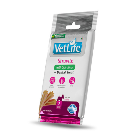 VETLIFE DOG TREAT STRUVITE ADULT MINI 60G