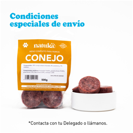 NATUKA MENU BARF PERRO CONEJO 500G