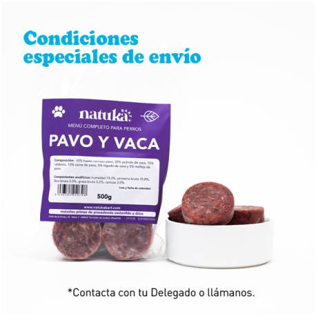 NATUKA MENU BARF PERRO PAVO Y VACA 500G