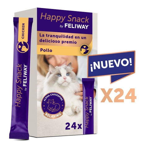 FELIWAY HAPPY SNACK SOBRES 15G POLLO 24 UD