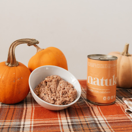 NATUKA LATA MENU PERRO CONEJO CON CALABAZA 12X400G