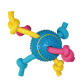 TENNIS DE GOMA CON CUERDA TRICOLOR dia 6cm UMV 3uds.